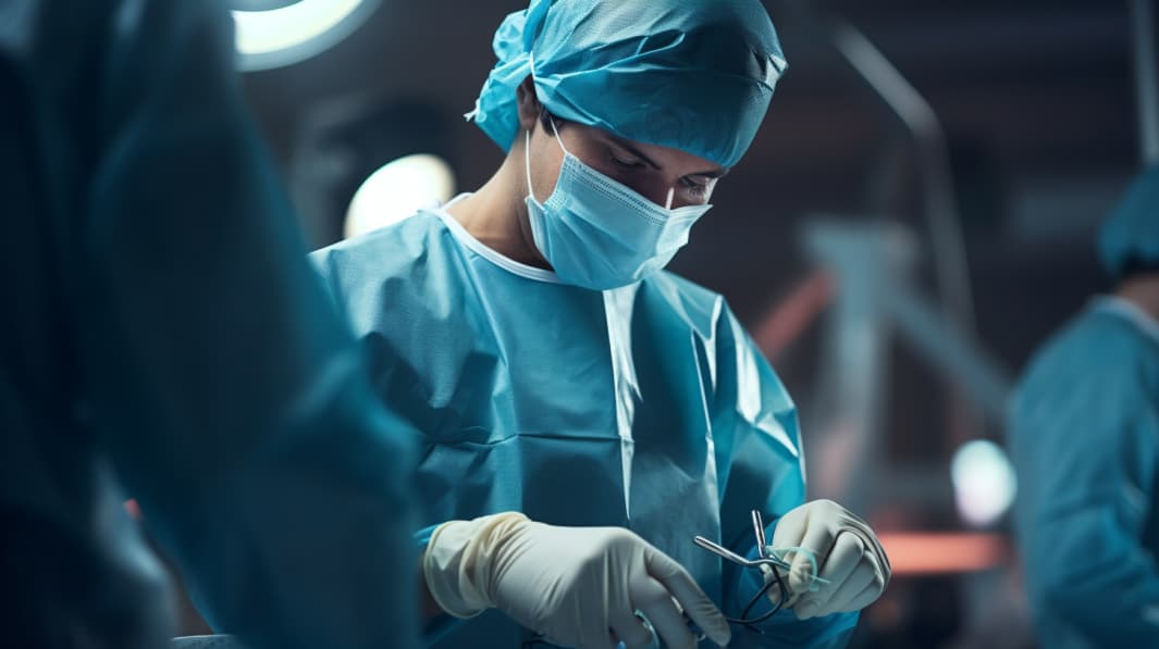 surgeon performing an endoscopic sleeve gastroplasty